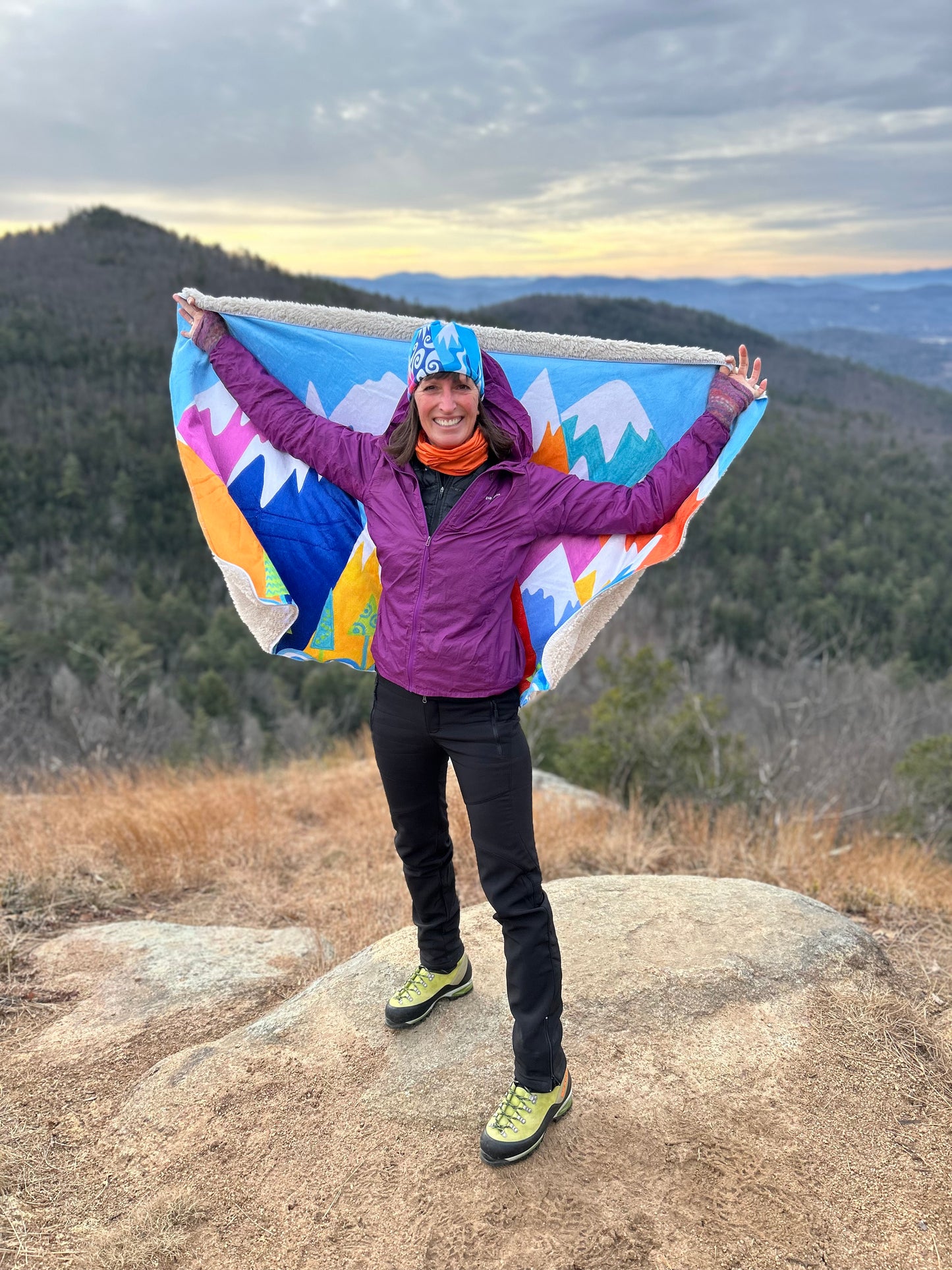 Sherpa Blanket: Happy Mountains