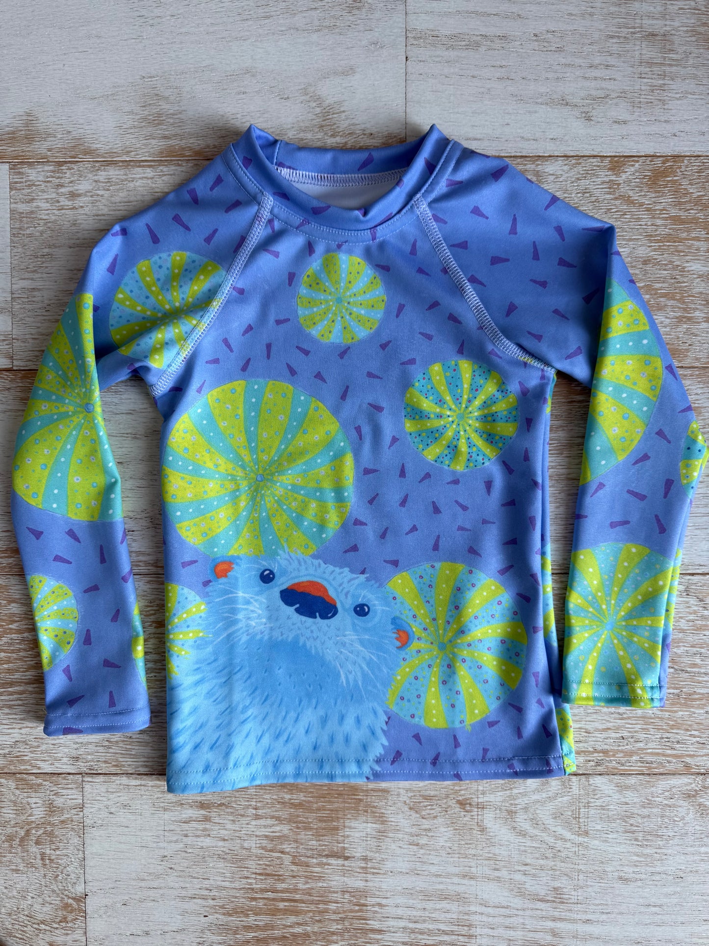 Toddler Blue Otter Rash Guard Top