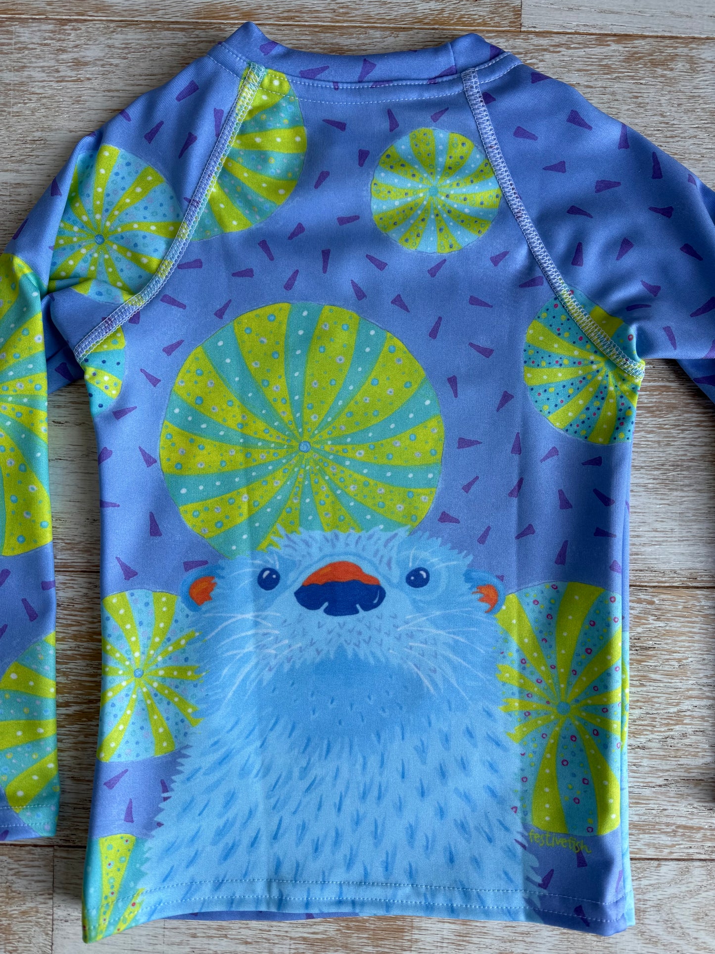 Toddler Blue Otter Rash Guard Top