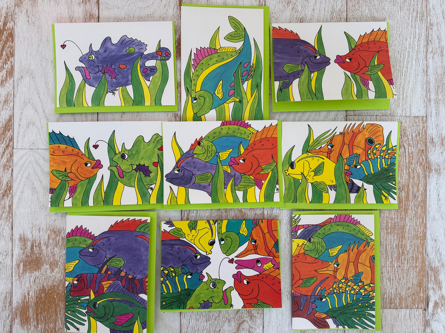 Vintage Collection Festive  Fish Cards (9)