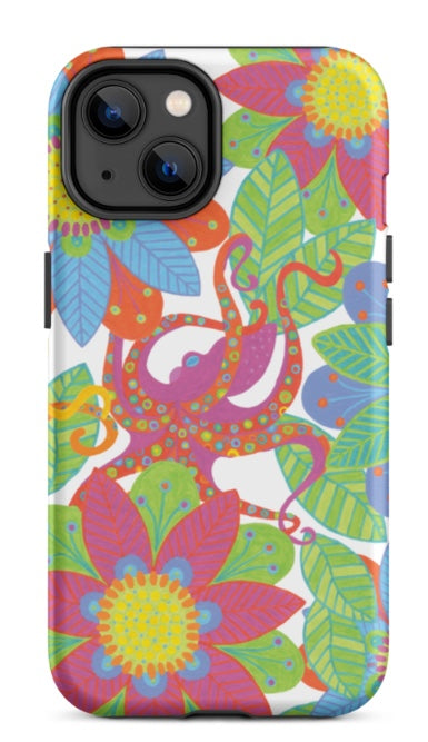 Blooming Pink Octopus iPhone Tough Case