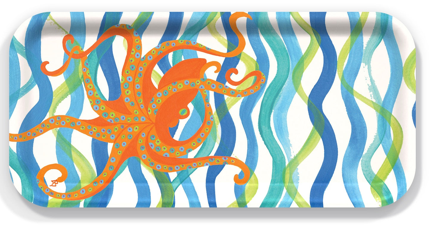 Small Tray: Sea Stripe Octopus