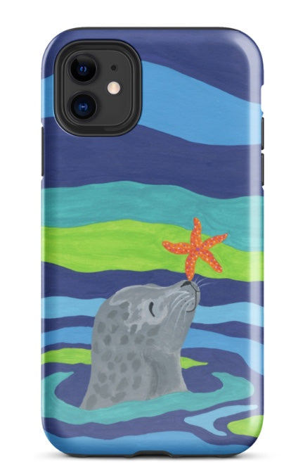 Seal with Starfish iPhone Tough Case FestiveFish Seal with Starfish iPhone Tough Case FestiveFish