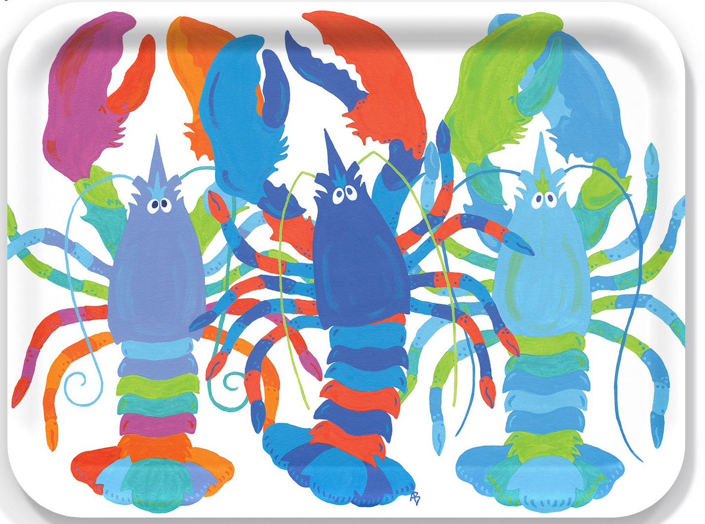Large Tray: Three Lobsters