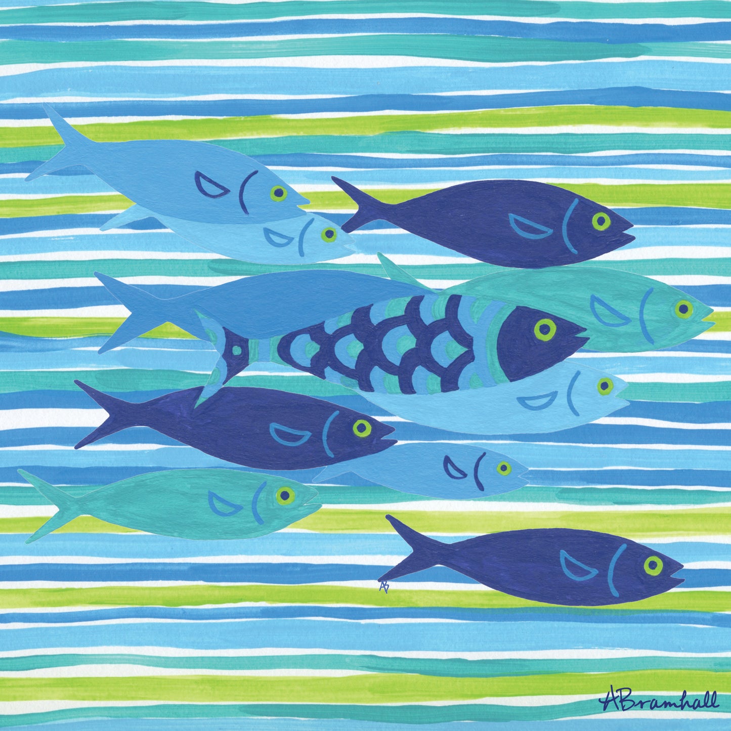 School-o-Blue Fish Trivet