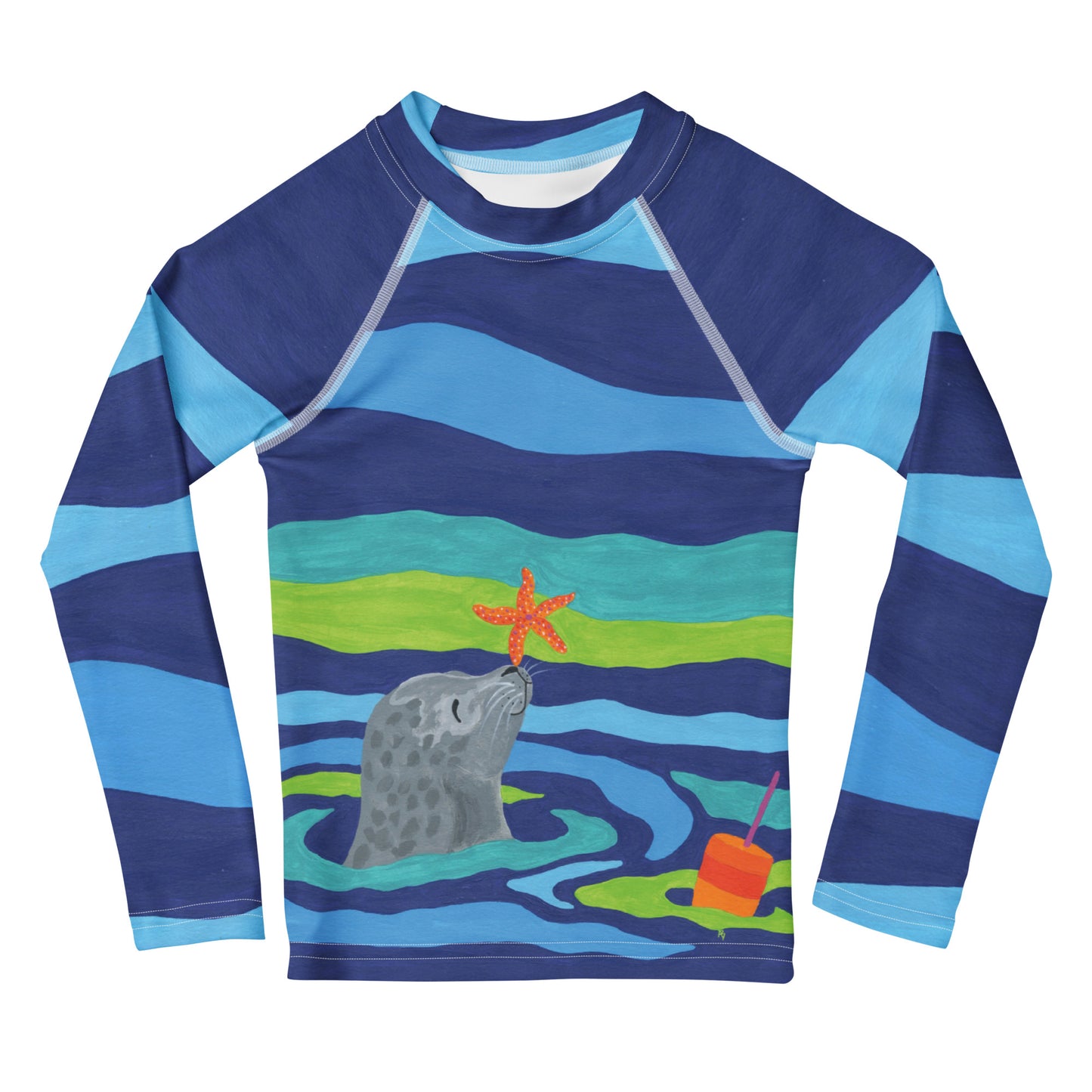 Toddler Seal with StarfishRash Guard Top