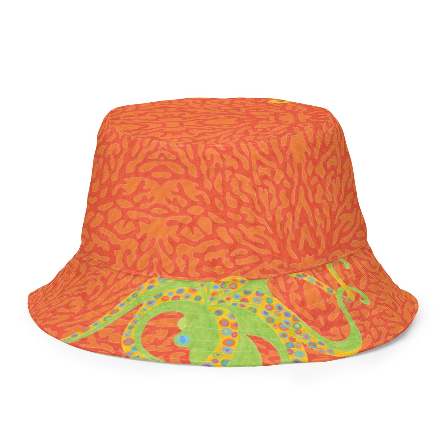 New! Dancing Octopus on Pink & Orange Corals Bucket Hat