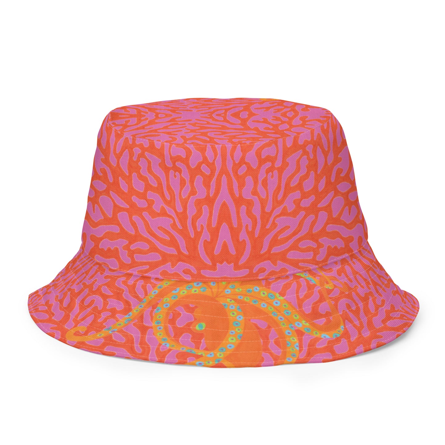 New! Dancing Octopus on Pink & Orange Corals Bucket Hat
