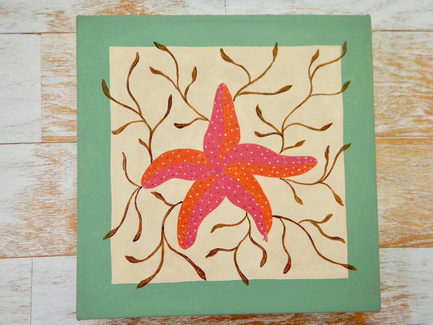 Starfish on Sand 12x12