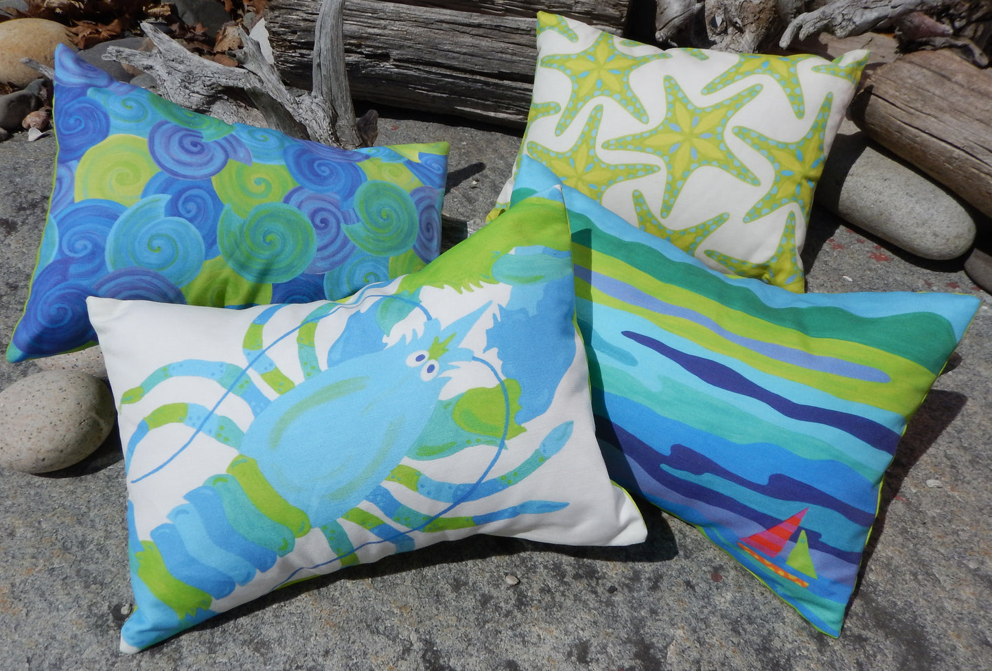 Ice Blue Lobster Pillow