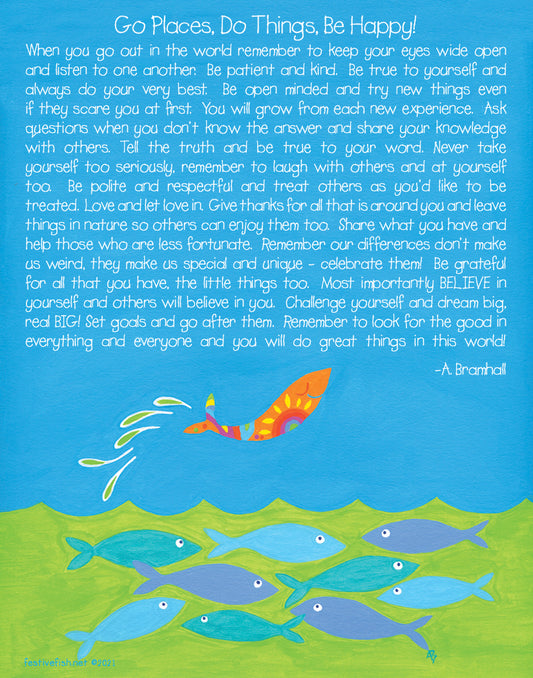 Joyful Fish 11x14 Poster Print
