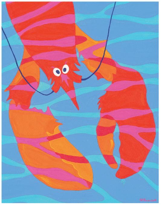 Seaweed Lobster 11x14 Poster Print