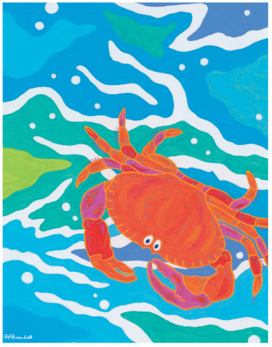 Crab 'n Waves 11x14 Poster Print