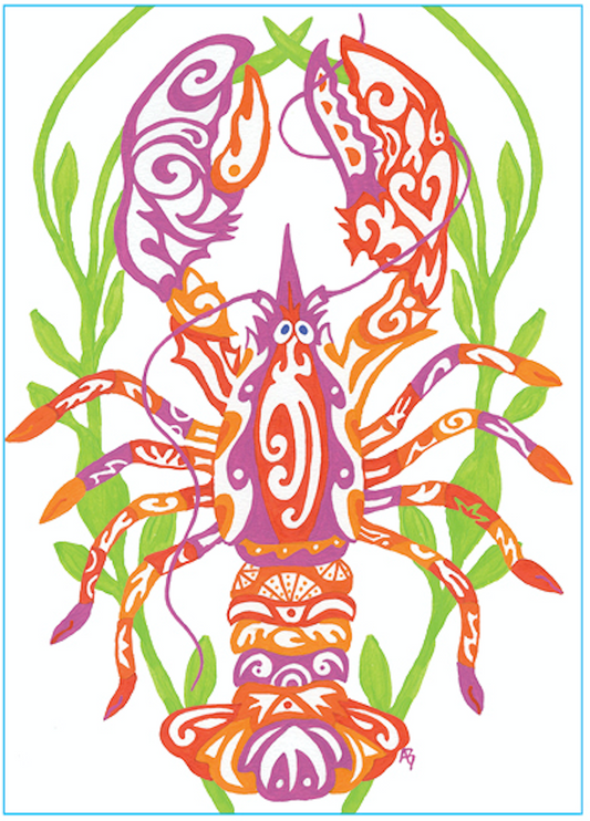 Pink Maori Lobster Card