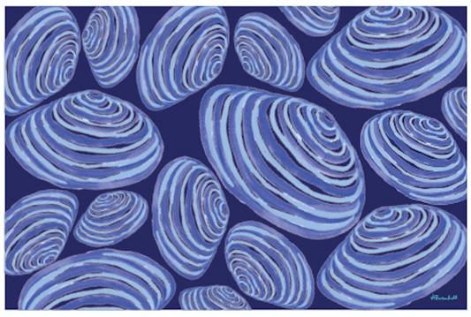 Clams on Blue Placemat