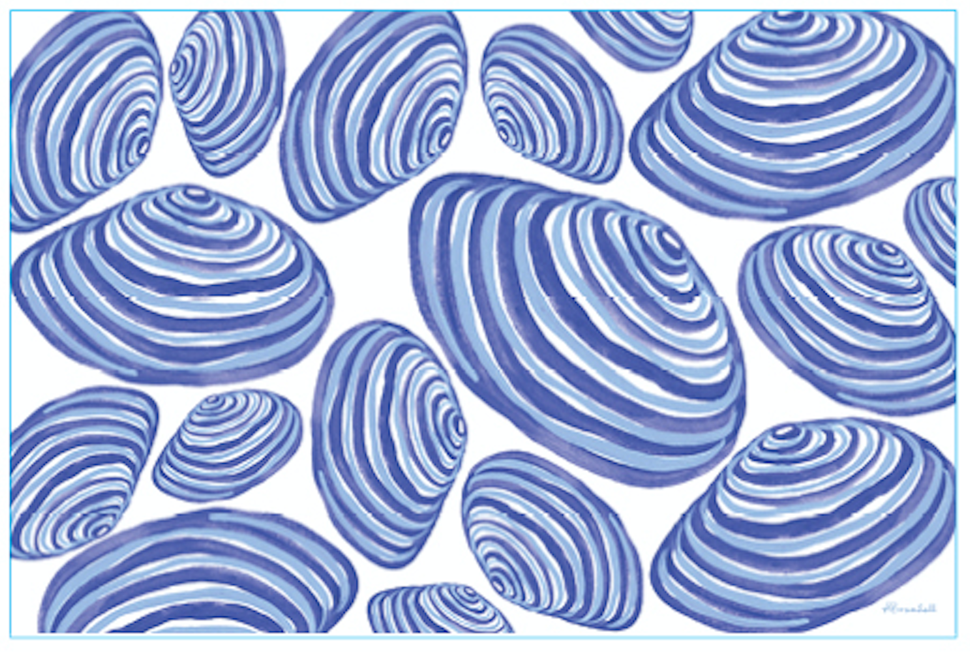 Clams on White Placemat