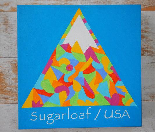 Sugarloaf Mountain on Brillaint Blue 12x12 Original Art