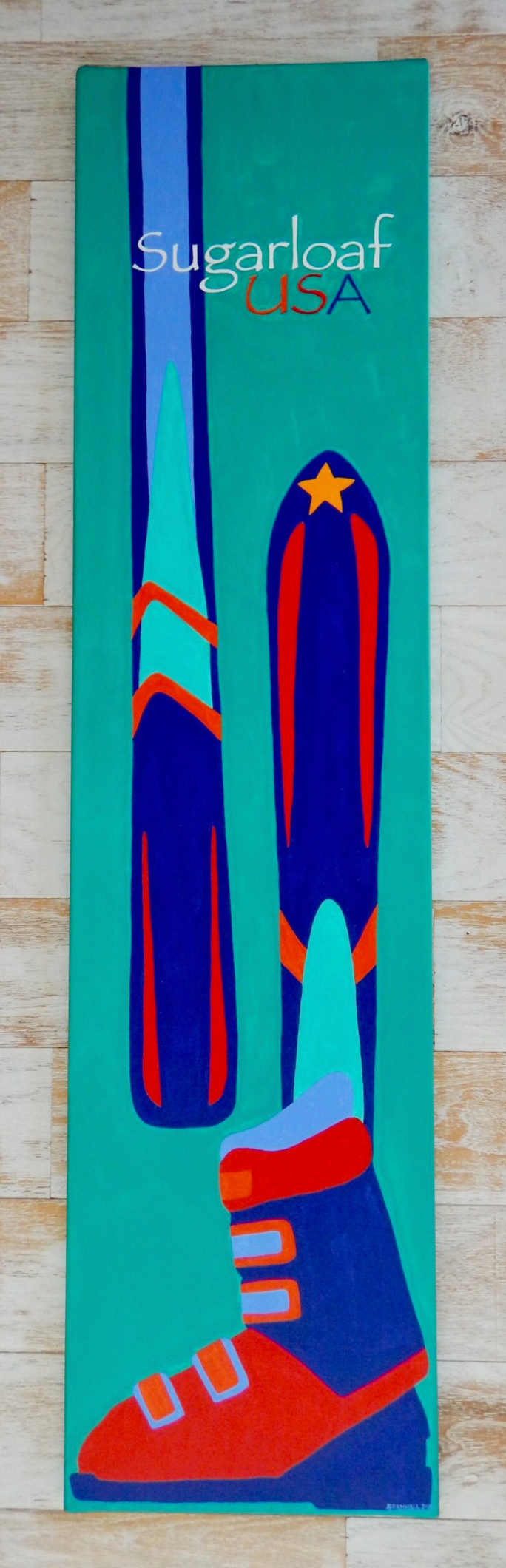 Sugarloaf Skis and Boot 12x48 Original Art